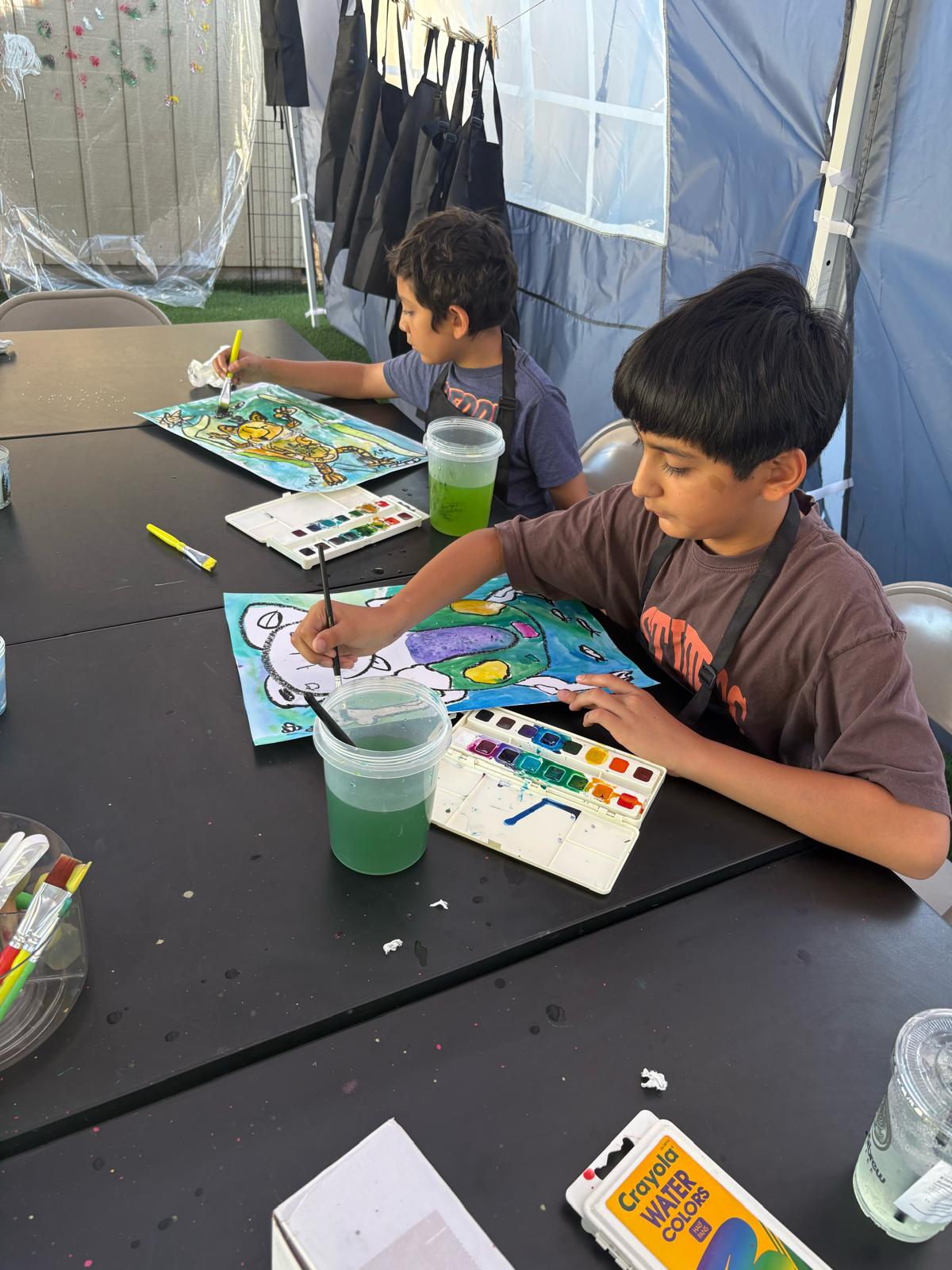 Kids painting at EXO 31 Studio